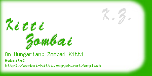 kitti zombai business card